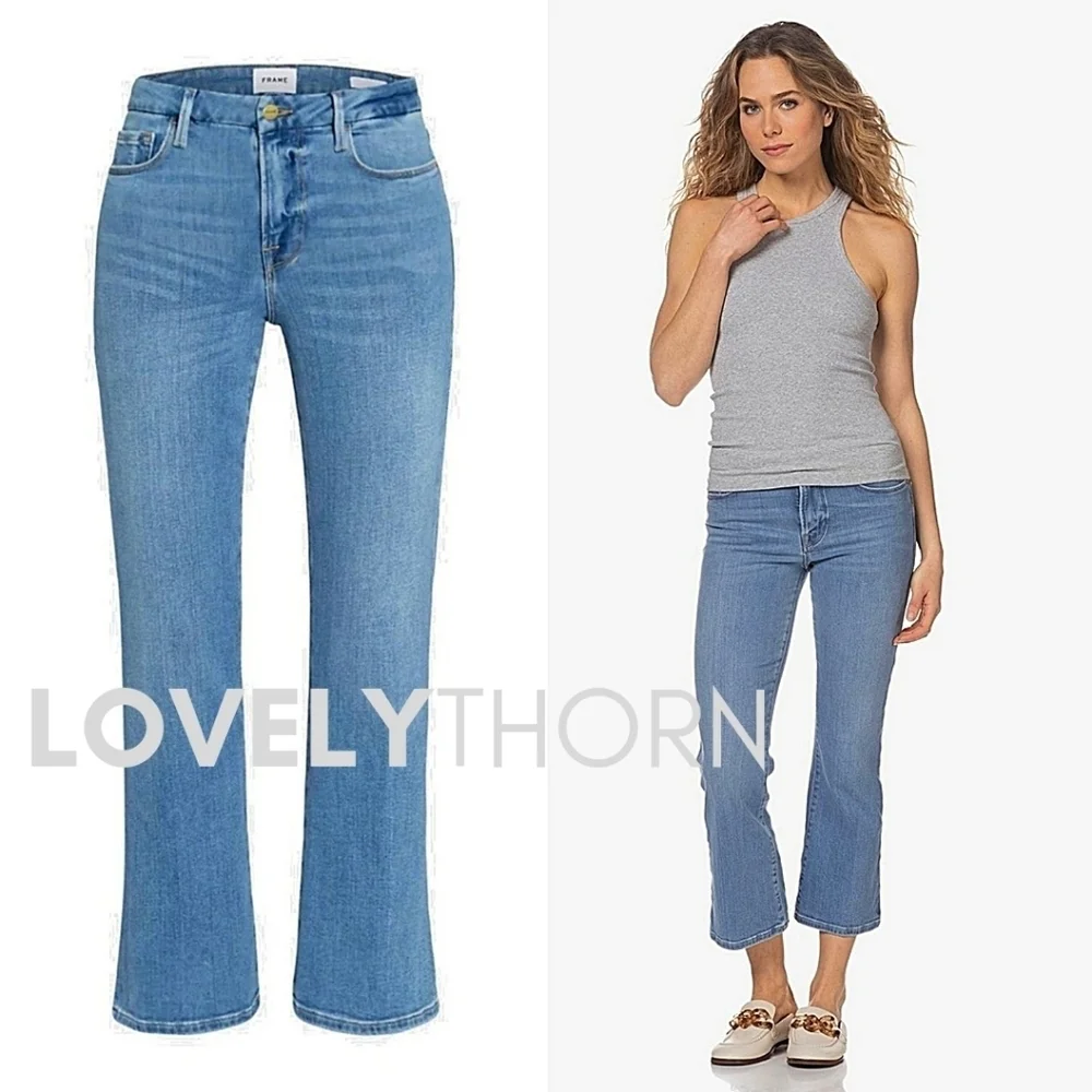 FRAME // le crop mini boot super stretch denim jeans in melville wash - Picture 4 of 13